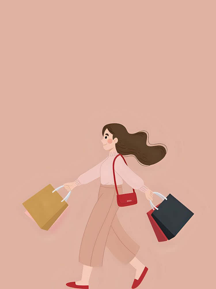 Girl With Shopping Bags