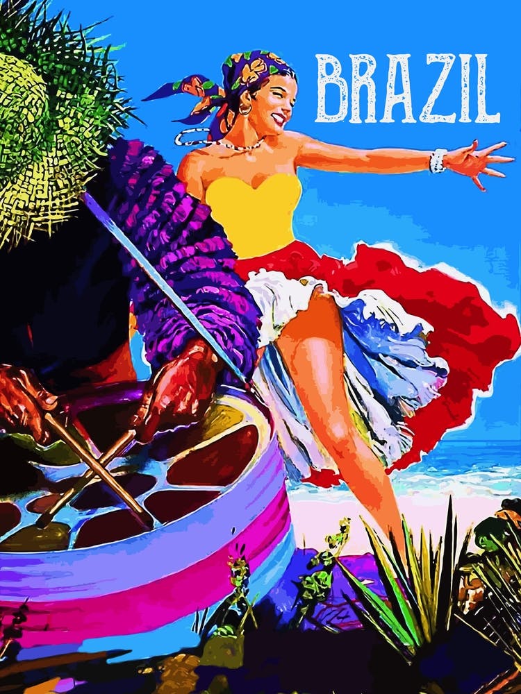 Brazil, Beautiful Dancer On The Beach