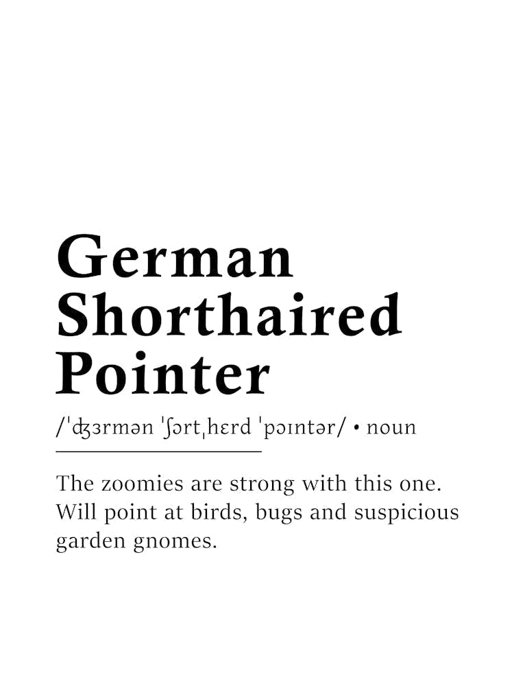 German Shorthaired Pointer Definition Poster - Dictionary