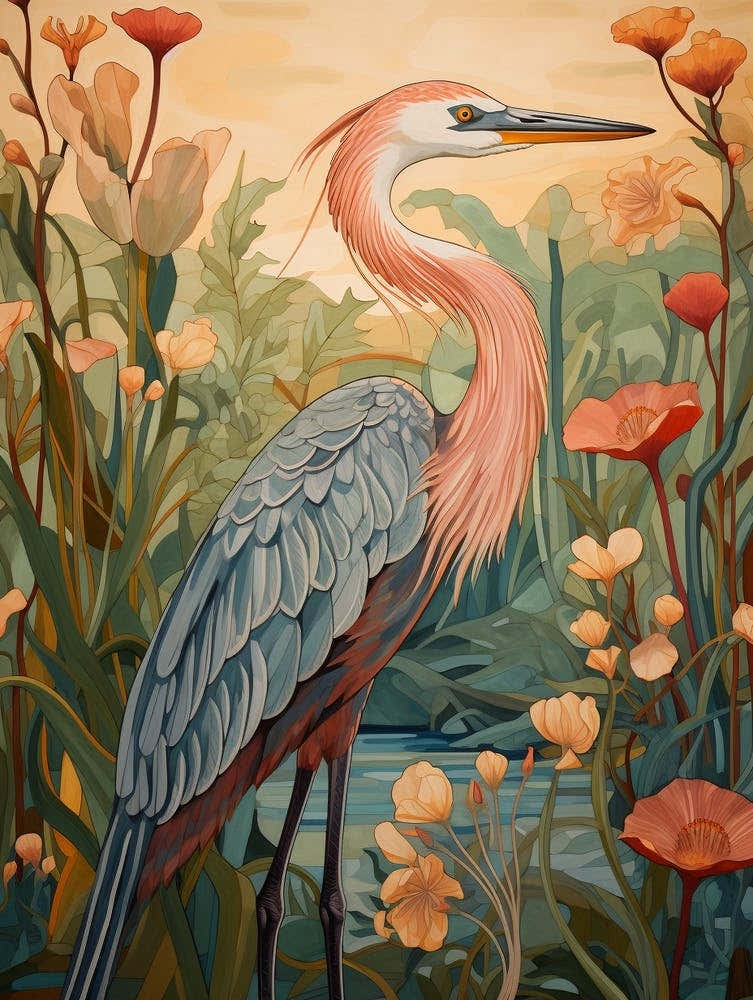Great Blue Heron 4 Detailed Bird Painting