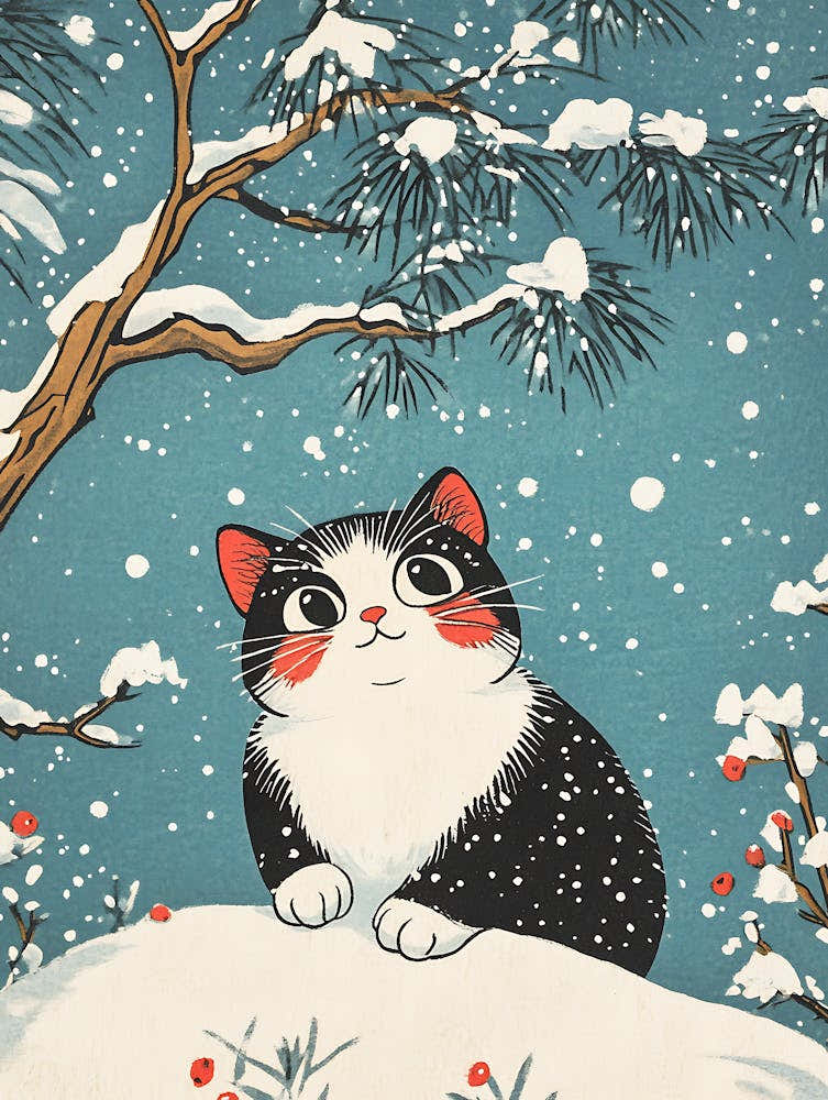 Cat In The Snow 1