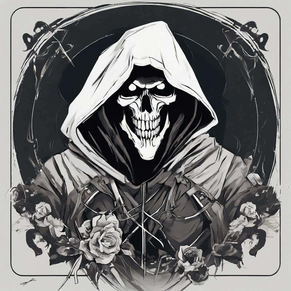 "Embrace the Dark Aesthetic: Mysterious Hooded Skull Art"