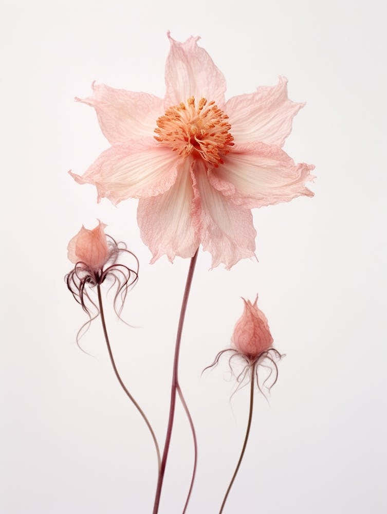 Pressed Wildflower Botanical Art Prairie Smoke 1