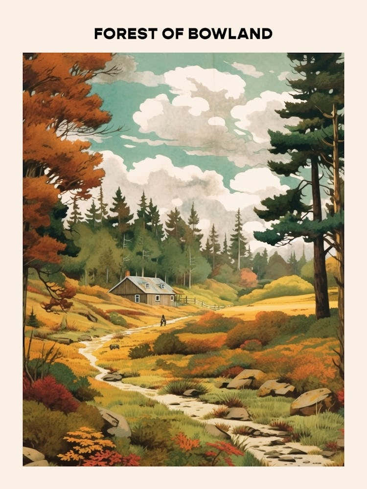 Forest of Bowland Midcentury Travel Poster