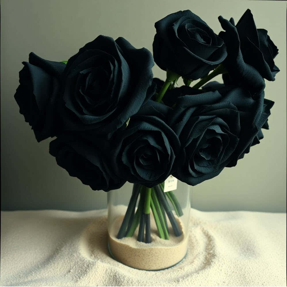 Black Roses and sand