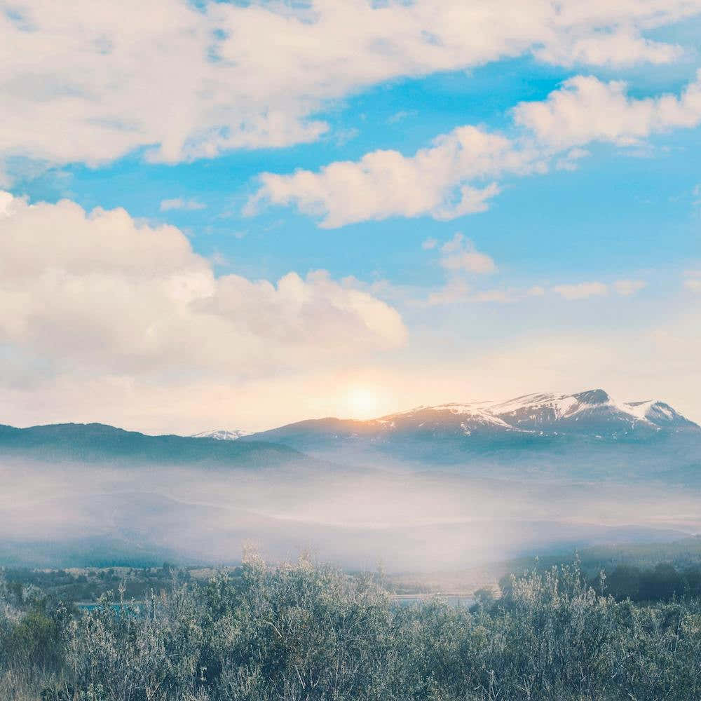 Sunrise With Blue Sky Square