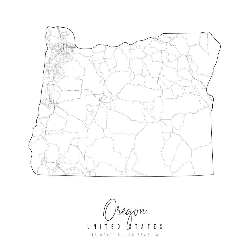 Oregon Minimal Street Map Square