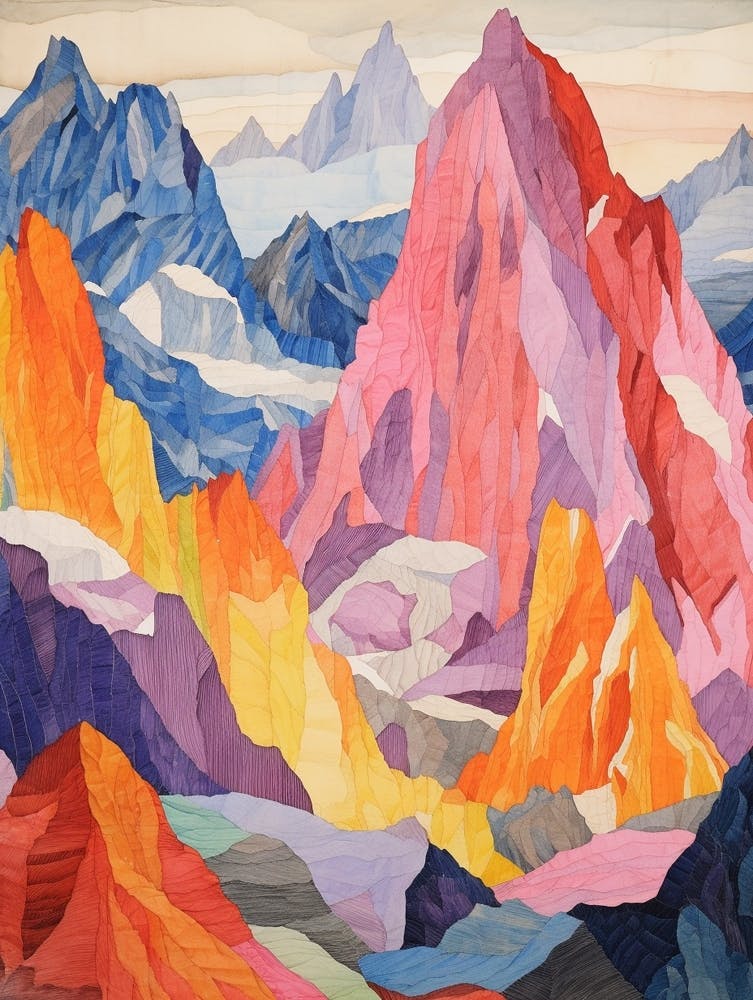 K2 Pakistan 2 Colourful Mountain Illustration