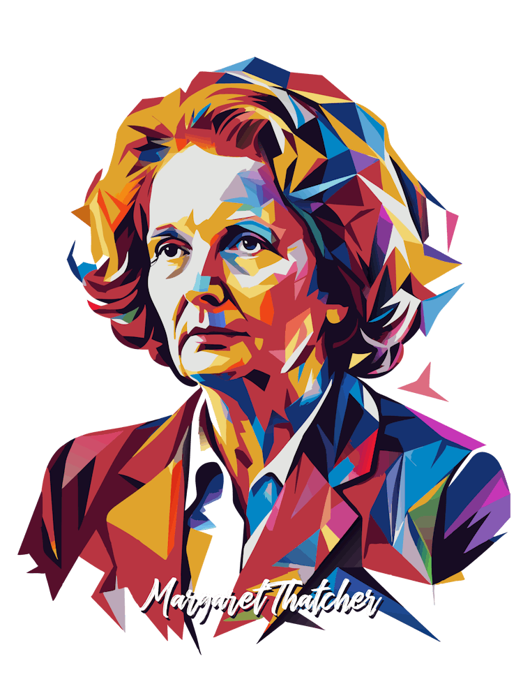 Margaret Thatcher 03 Portrait WPAP Pop Art