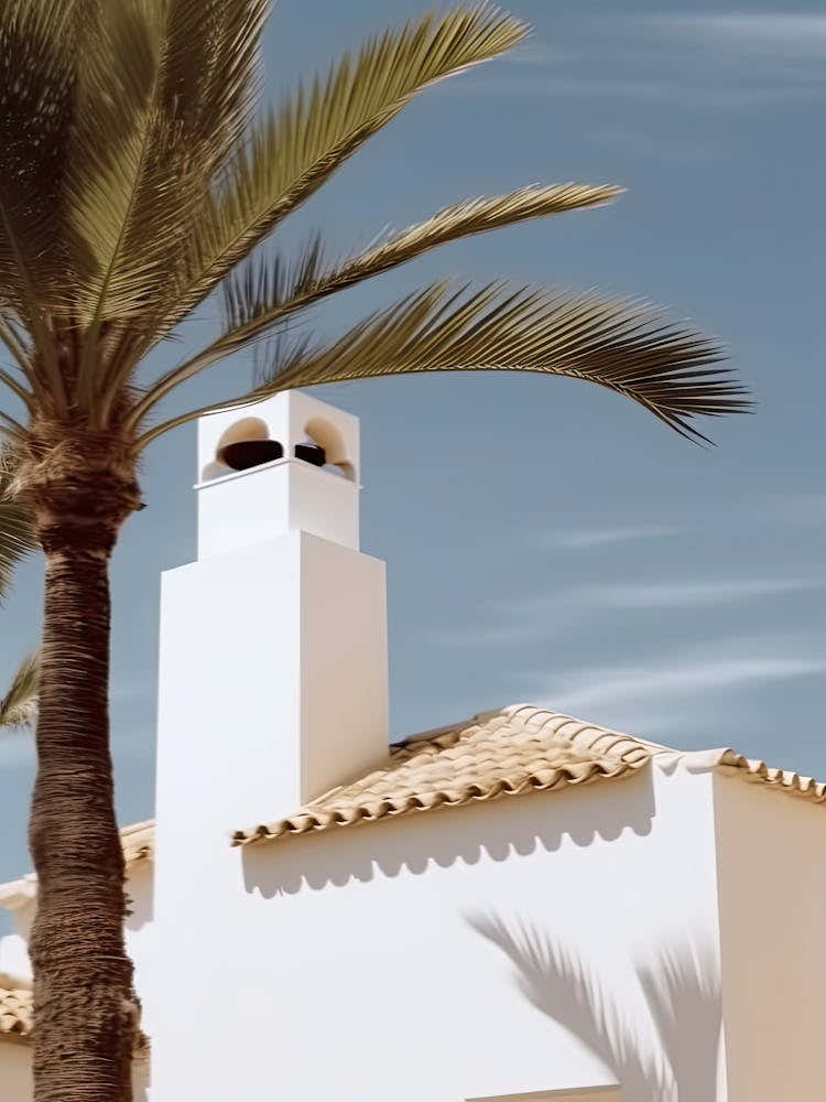 White House With Palms Retro Summer Photography 1