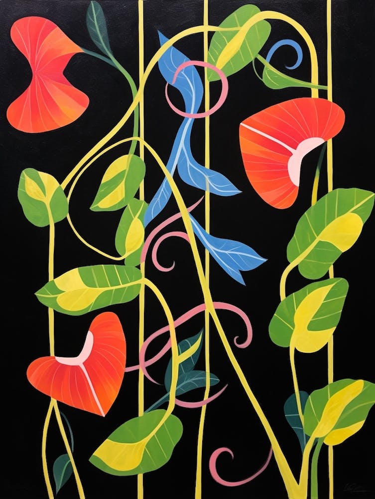 Sweet Pea 3 Hilma Af Klint Inspired Flower Illustration