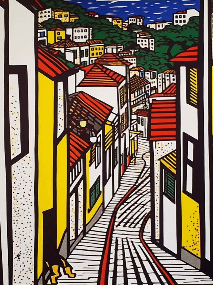Painting Of Rio De Janeiro  In The Style Of Pop Art