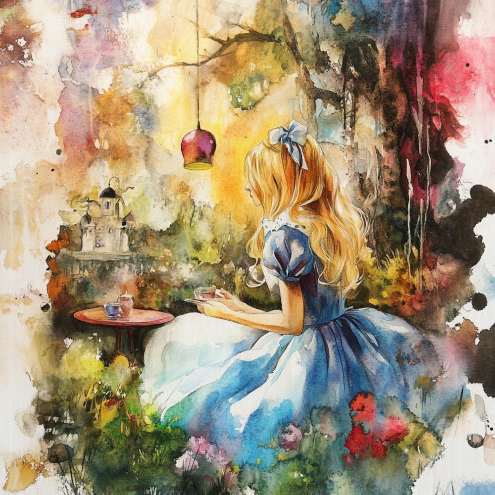 Watercolor Girl in Wonderland 4