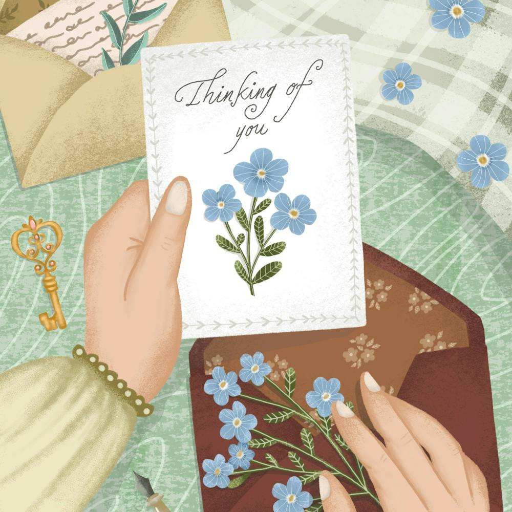 Hand written romantic love letter miss you