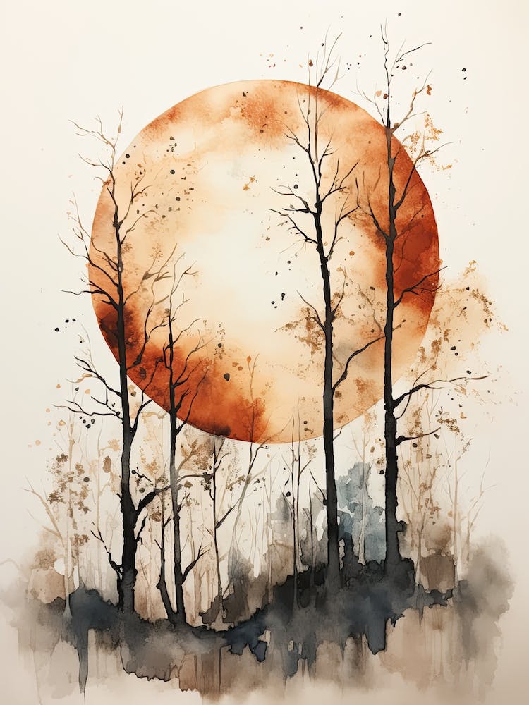 Watercolour Of Sherwood Forest   England 5