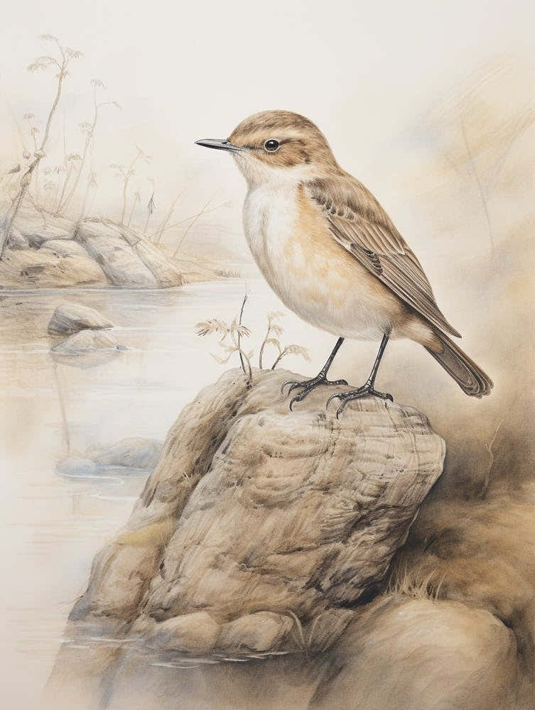 Vintage Bird Drawing Dipper 1