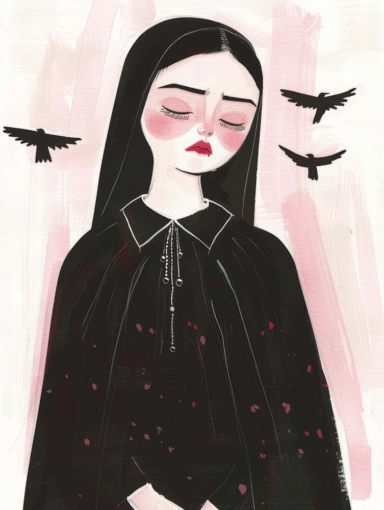 Nun With Crows