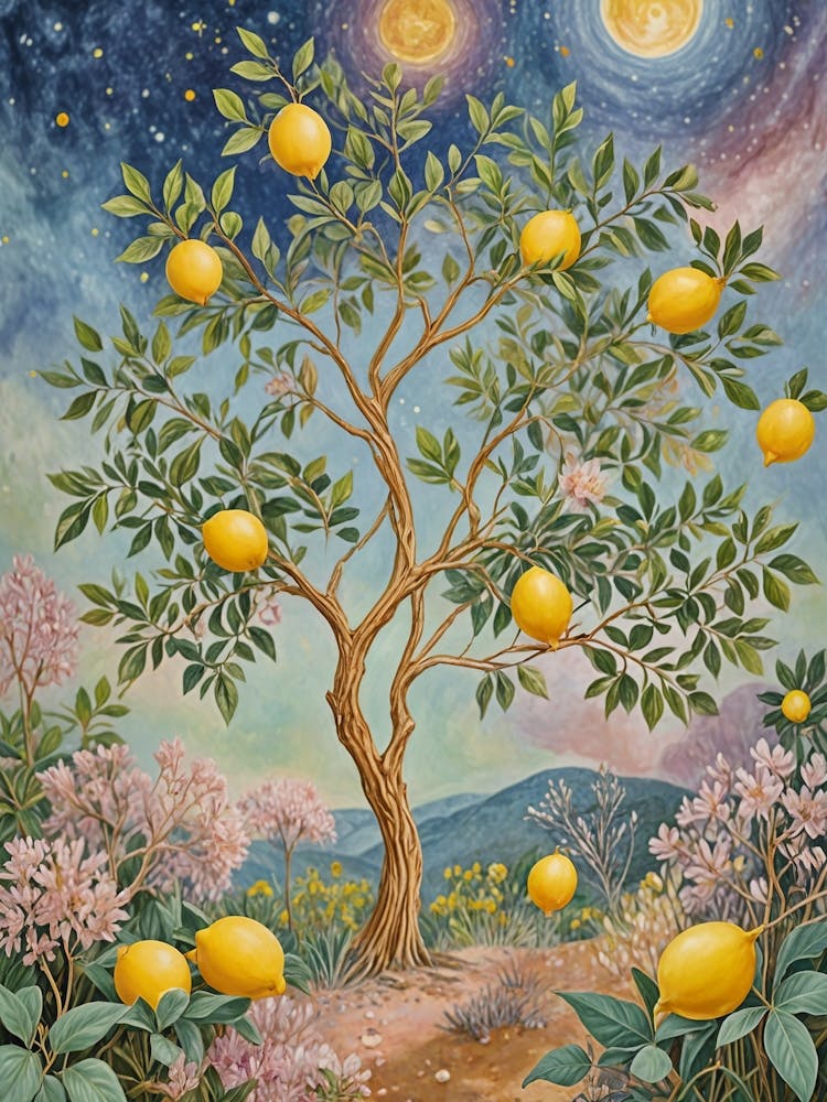 Whimsical Cosmic Lemon Tree no3