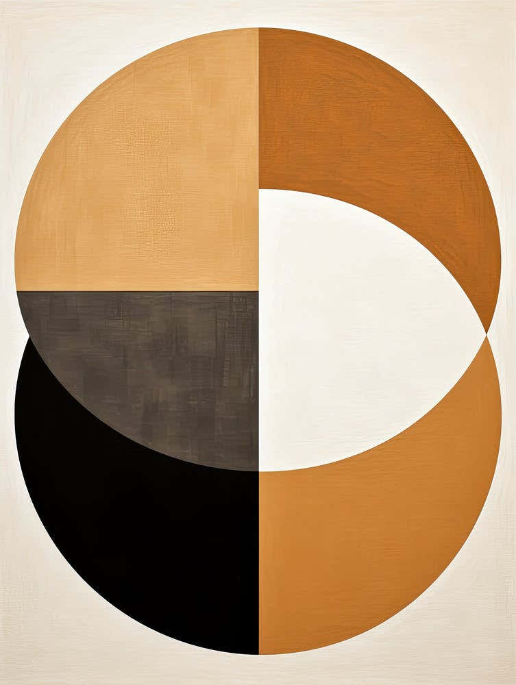 Bauhaus Opulence: Beige Abstract Circles