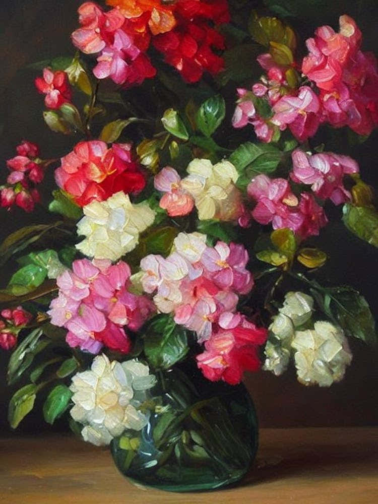 Jasmine Vase Still Life Oil Painting Flower