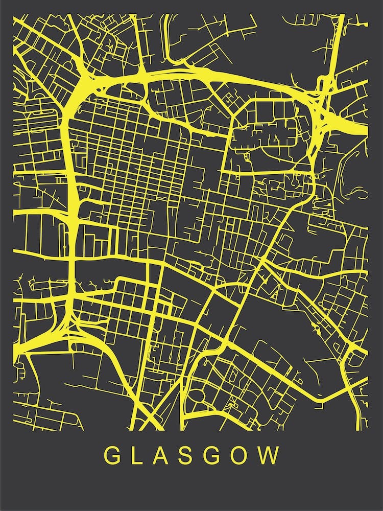 Glasgow Map Neon