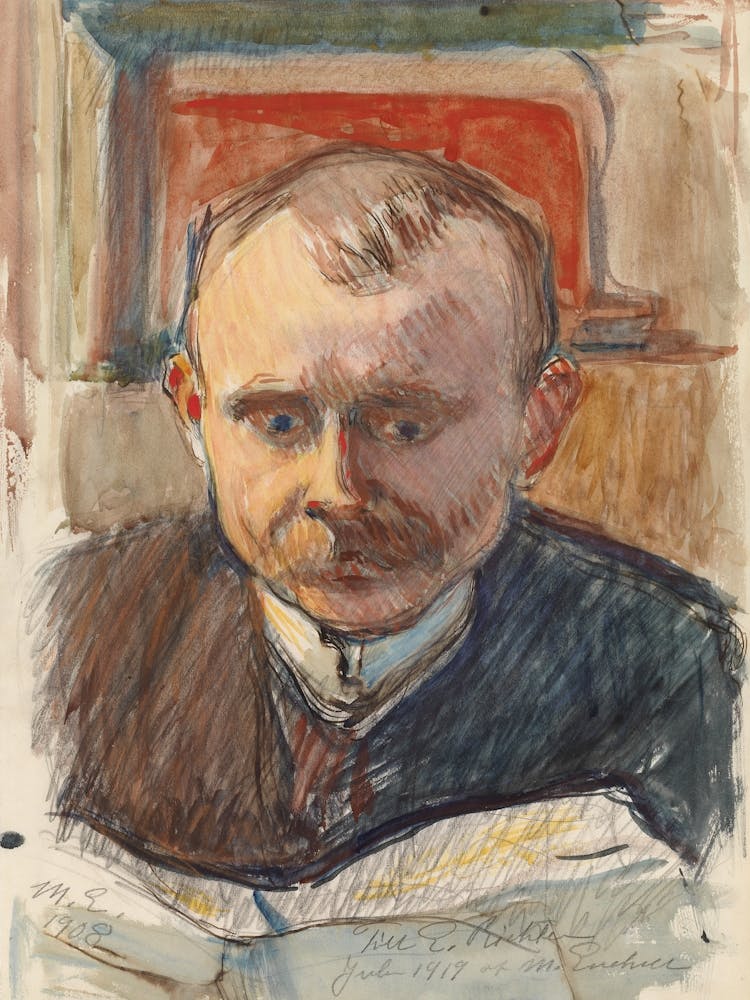 Portrait Of Edvard Richter, 1908 By Magnus Enckell