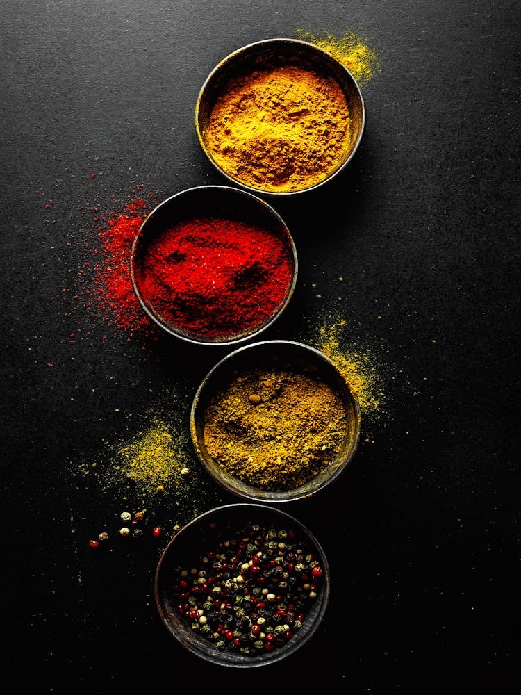 Colorful spices (Italian, Spanish cuisine) — Food kitchen poster/blackboard, photo art