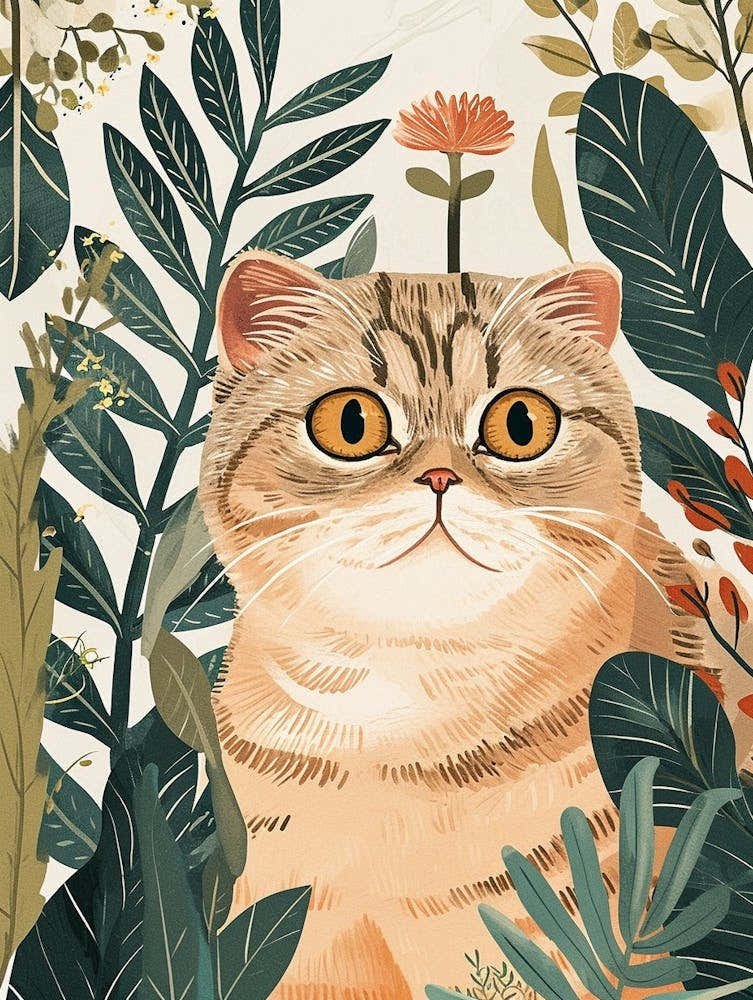 Scottish Fold Cat Storybook Illustration 4