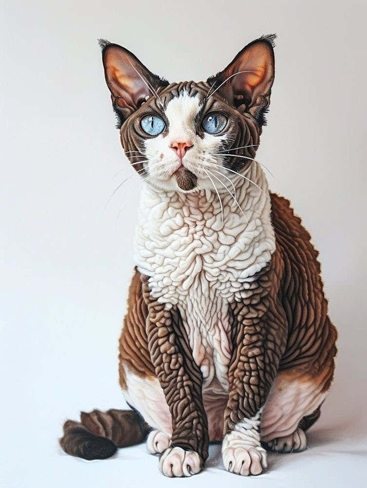 Selkirk Rex Cat Painting 1