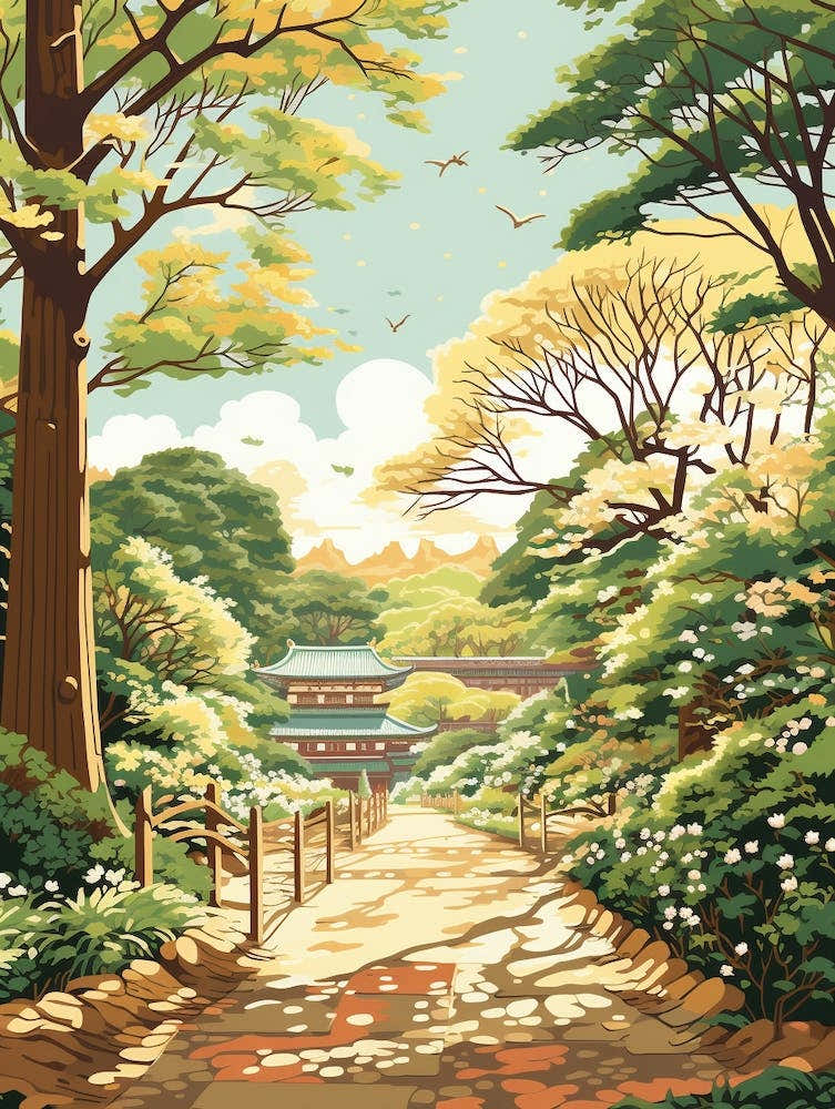 Meiji Shrine Inner Garden Japan 2 Illustration