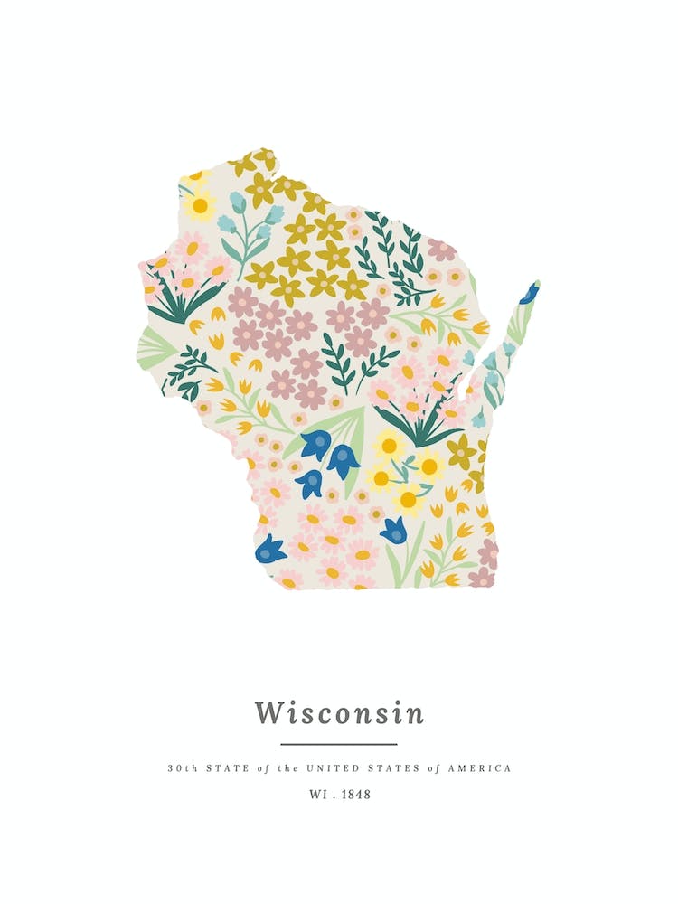 Wisconsin State | Wildflowers on Juniper Green