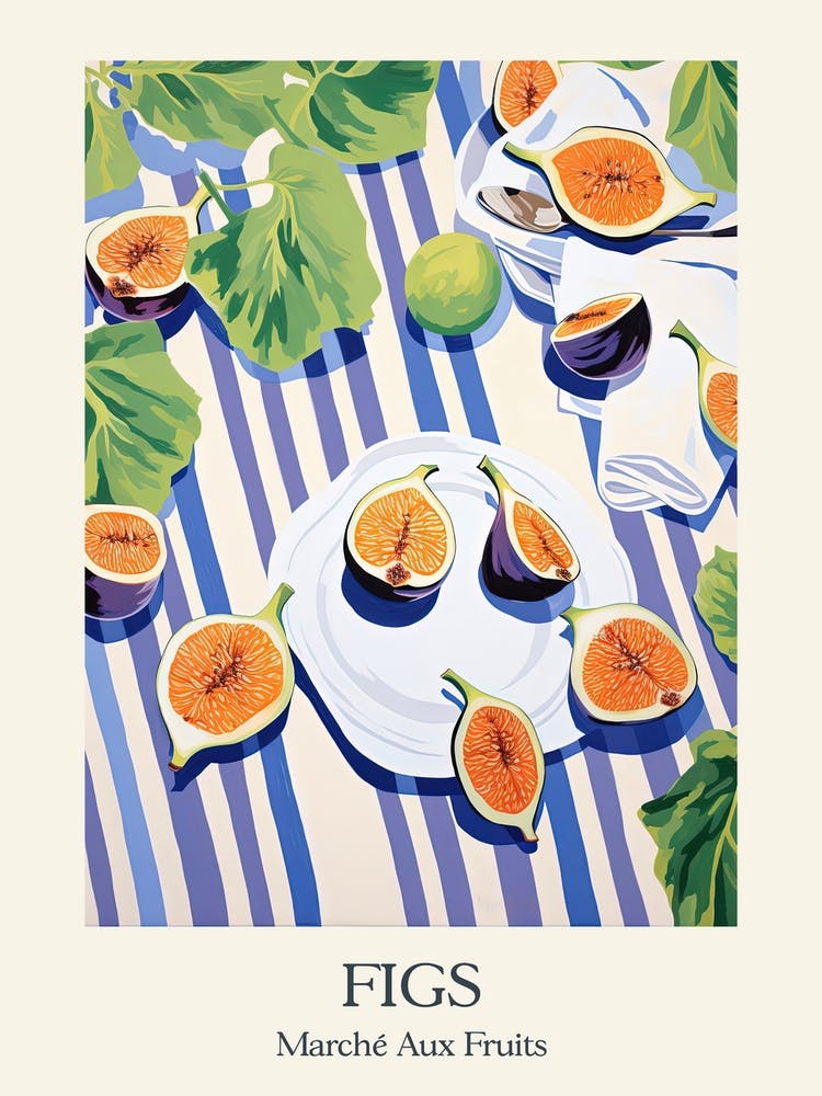 Marche Aux Fruits Figs Fruit Summer Illustration 4