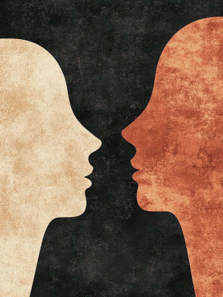 Two People Facing Each Other