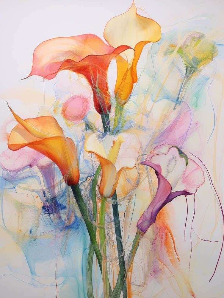 Abstract Flower Painting Calla Lily 3