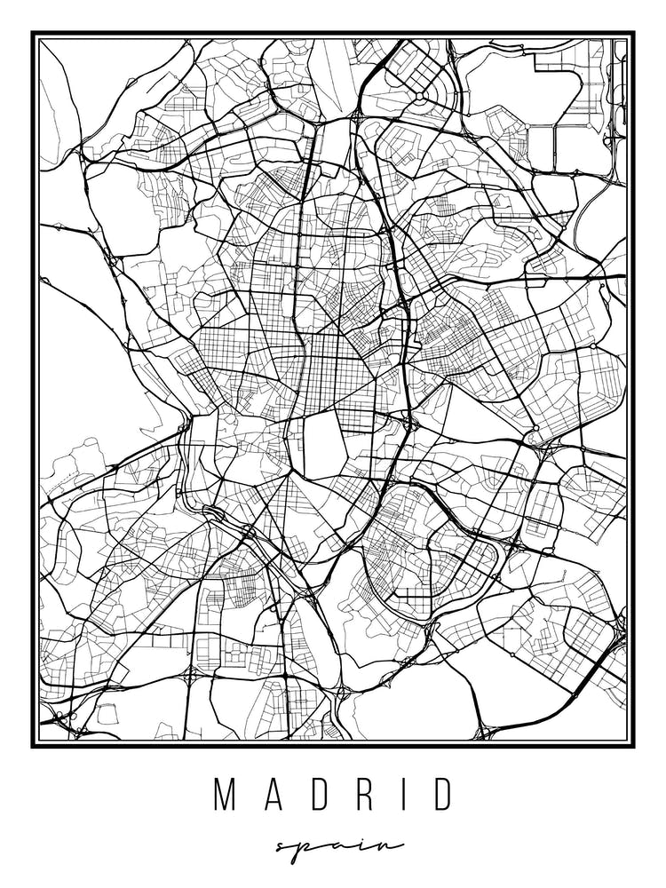 Madrid Spain Street Map