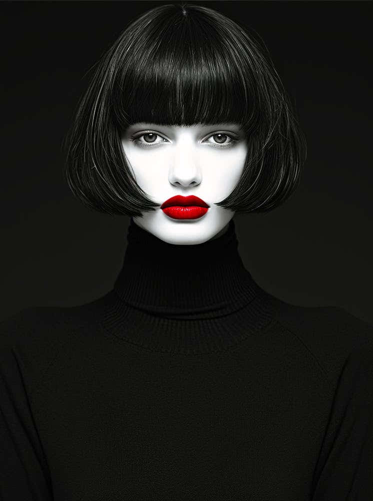 Black Woman With Red Lips