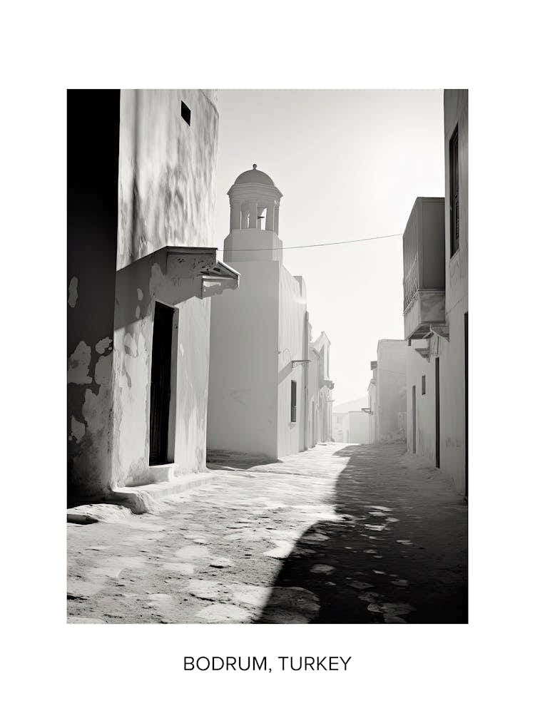 Poster Of Crete, Greece, Photography In Black And White 1