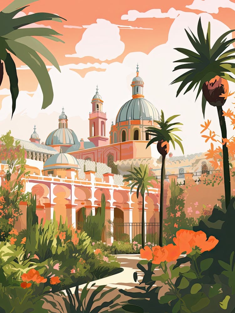 The Great Mosque Of Cordoba   Cordoba, Spain   Cute Botanical Illustration Travel 1