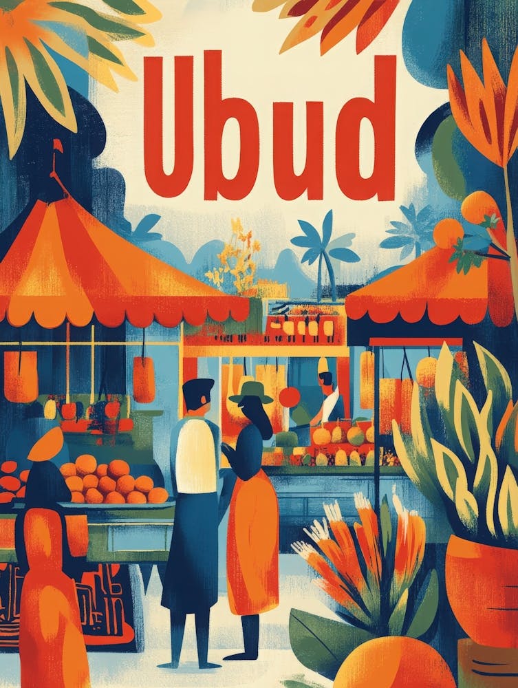 Aihrgdesign A 1970s Inspired Travel Poster For Ubud 3