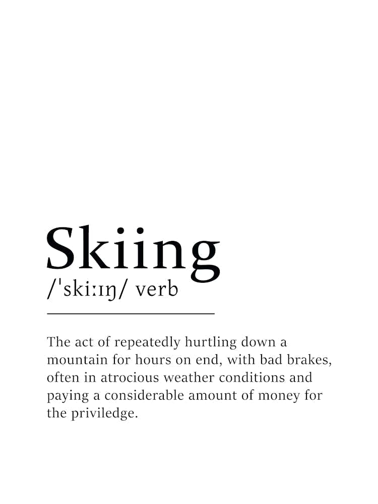 Skiing Definition Poster - Dictionary