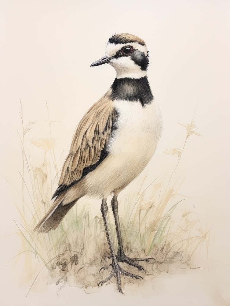 Vintage Bird Drawing Lapwing