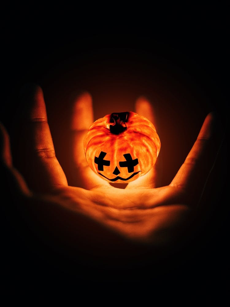 Halloween Pumpkin In A Hand
