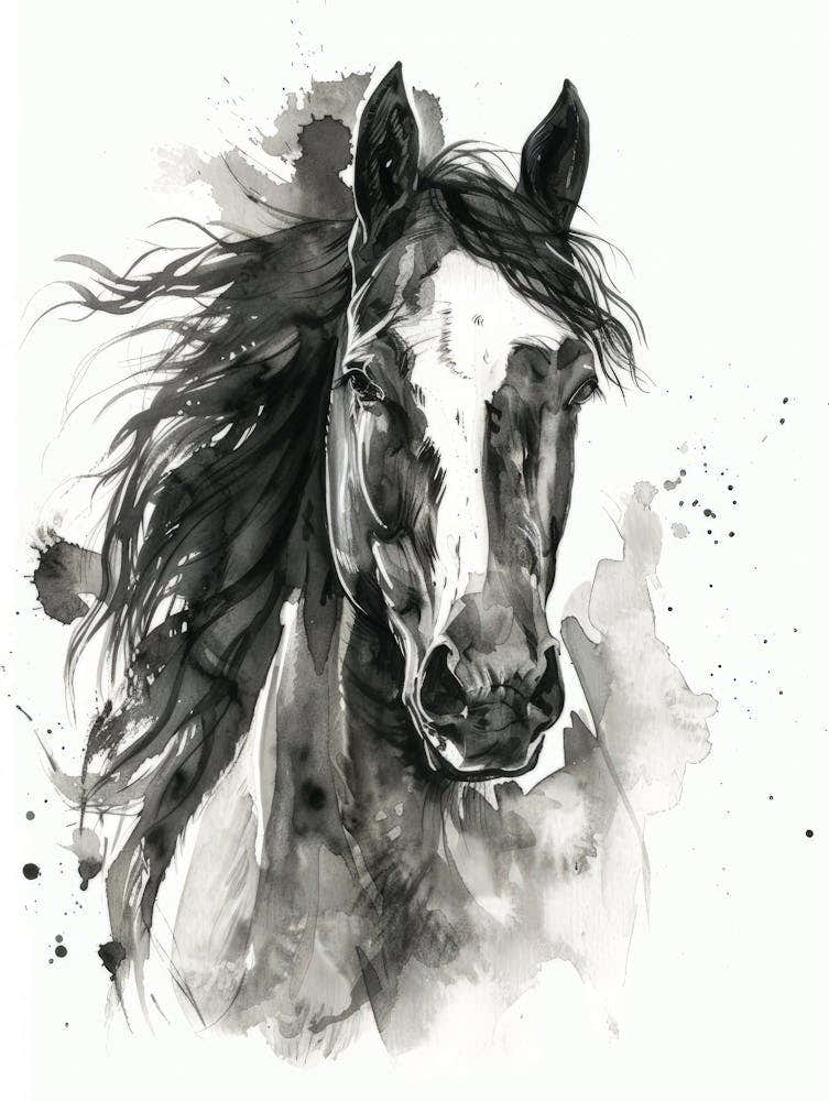 Horse Watercolor Painting