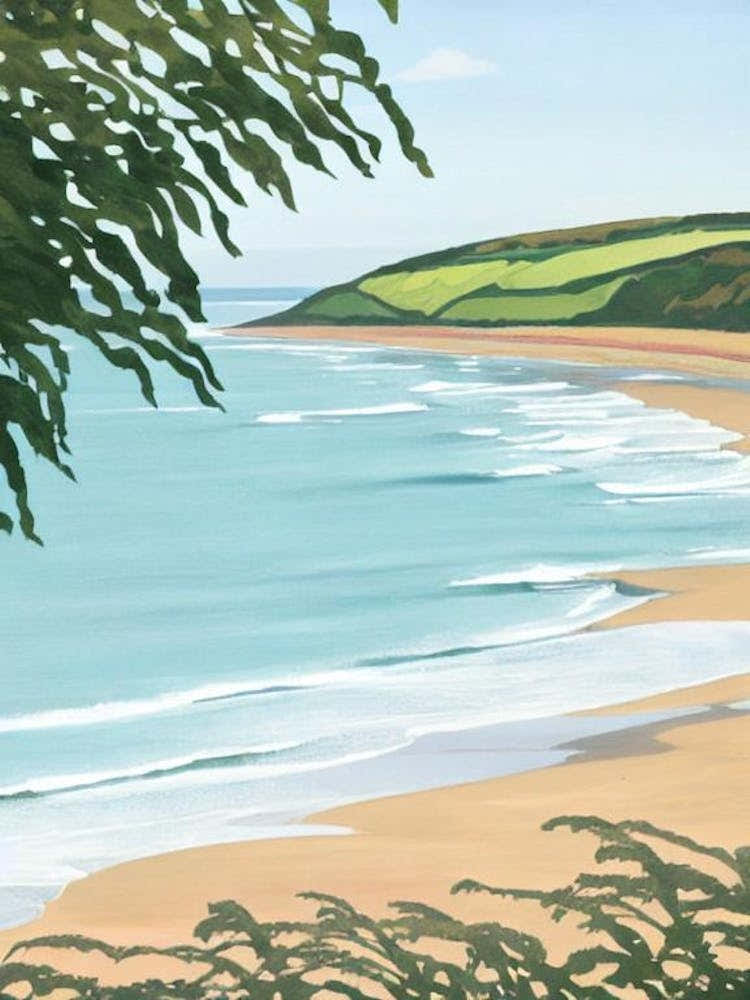 Saunton Sands Beach, Devon Contemporary Illustration