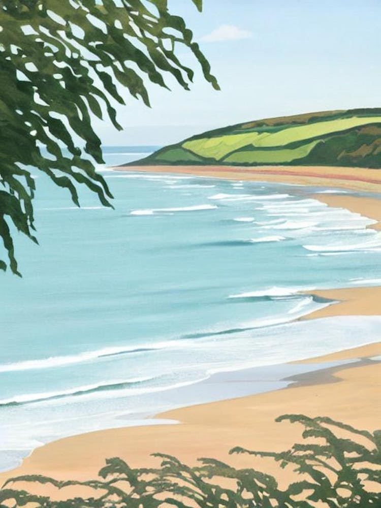 Saunton Sands Beach, Devon Contemporary Illustration