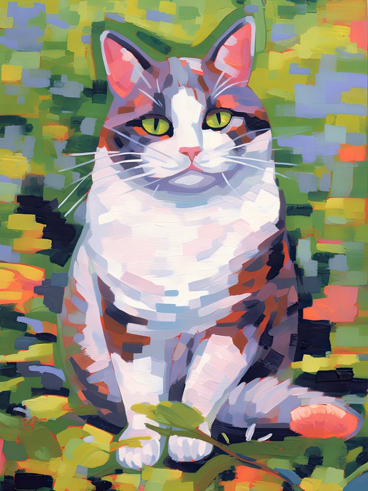 Big Cat Brush Stroke Oil Painting