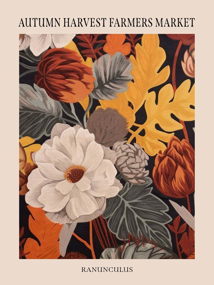 Fall Botanicals Ranunculus 1 Poster