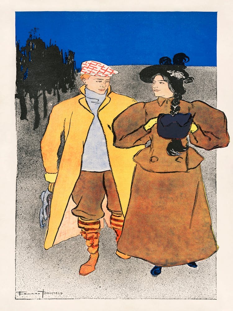 Man Walking With Woman (1896), Edward Penfield