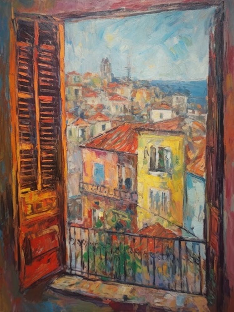 Window View Of Havana In The Style Of Impressionism 2