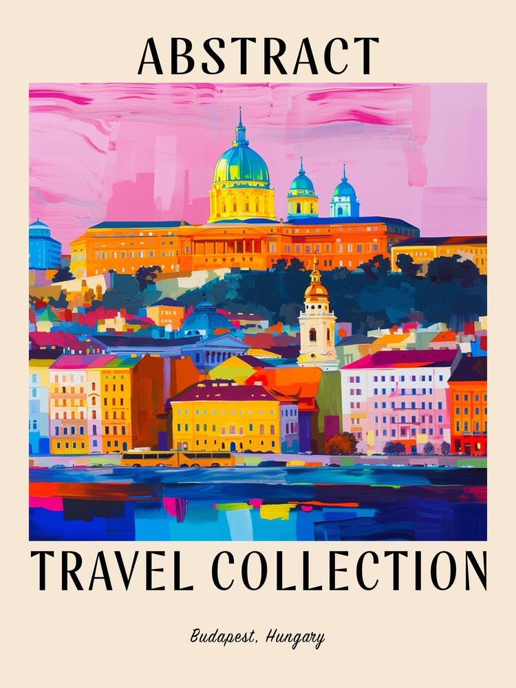 Abstract Travel Collection Poster Budapest Hungary 2